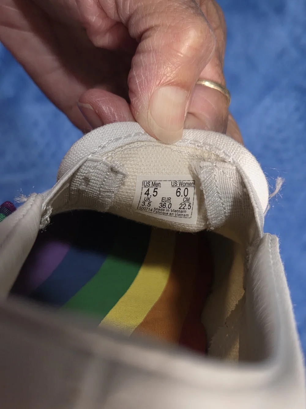 Vans White Slip-On Sneakers Pride Edition